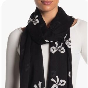 Kate Spade New York Bow Ribbon Black & White Oblong Scarf RARE- NWT!